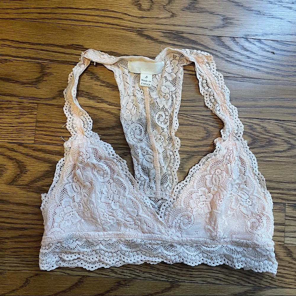 Francesca’s Peach Lace Bralette